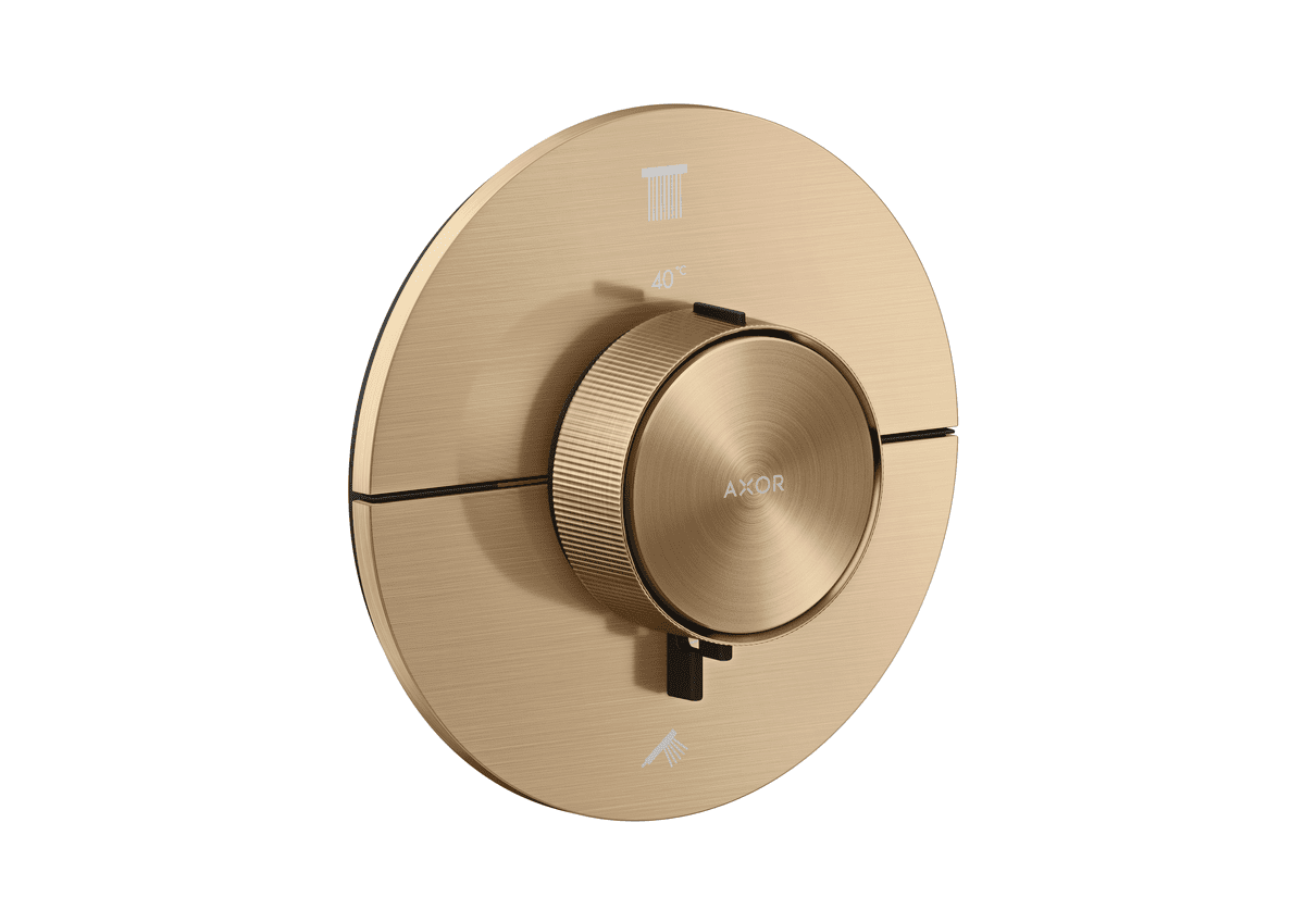 Зображення з  HANSGROHE AXOR ShowerSelect ID Thermostat for concealed installation round for 2 functions #36750140 - Brushed Bronze
