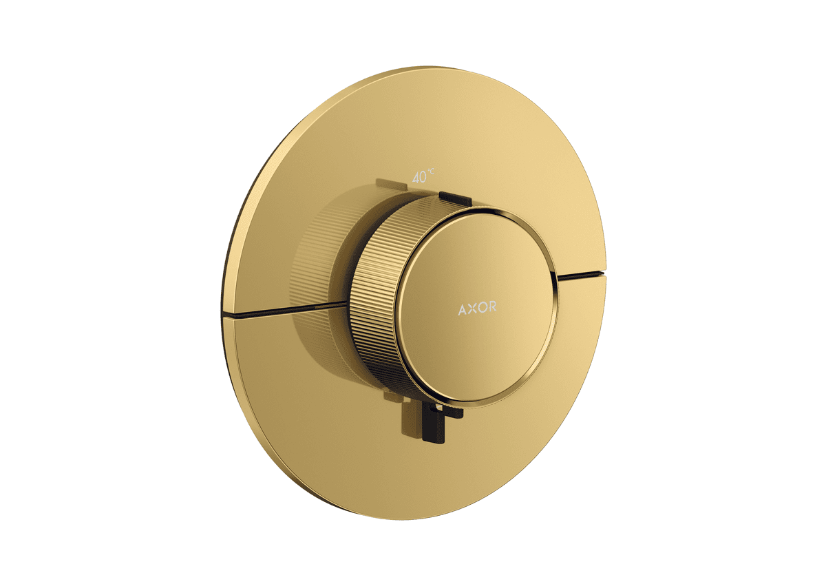 Зображення з  HANSGROHE AXOR ShowerSelect ID Thermostat HighFlow for concealed installation round #36759990 - Polished Gold Optic
