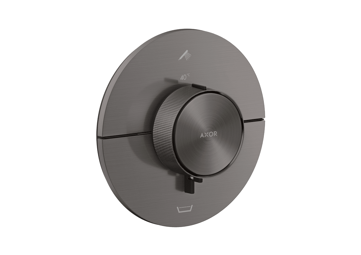 HANSGROHE AXOR ShowerSelect ID Thermostat for concealed installation round for 2 functions with integrated security combination according to EN1717 #36751340 - Brushed Black Chrome resmi