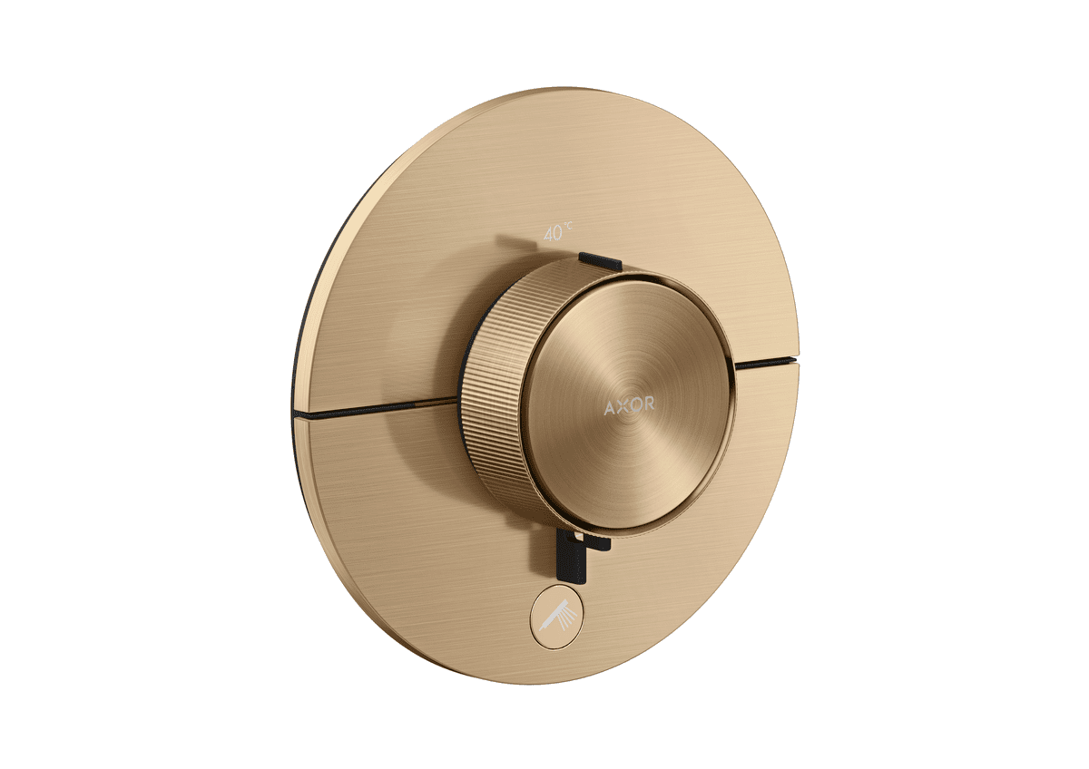 HANSGROHE AXOR ShowerSelect ID Thermostat HighFlow for concealed installation round for 1 function and additional outlet #36776140 - Brushed Bronze resmi