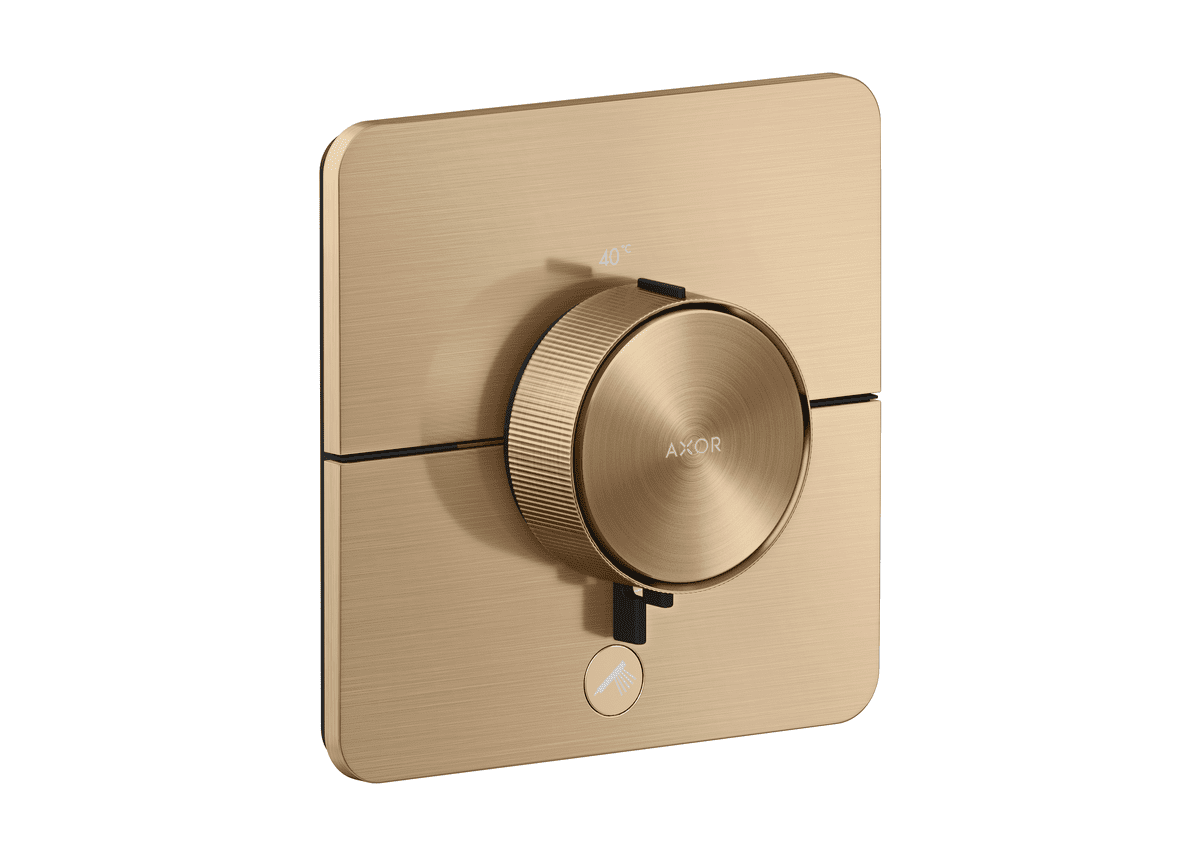 HANSGROHE AXOR ShowerSelect ID Thermostat HighFlow for concealed installation SoftSquare for 1 function and additional outlet #36778140 - Brushed Bronze resmi