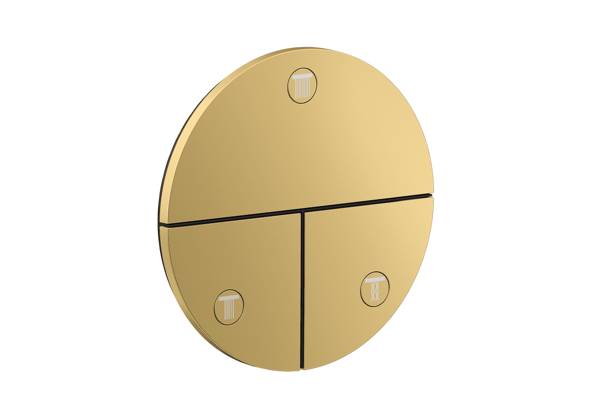 εικόνα του HANSGROHE AXOR ShowerSelect ID Valve for concealed installation round for 3 functions #36779990 - Polished Gold Optic