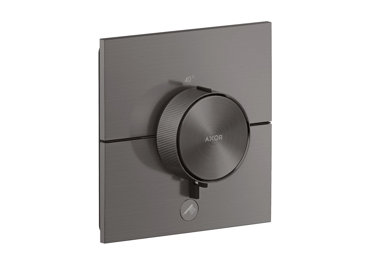 Зображення з  HANSGROHE AXOR ShowerSelect ID Thermostat HighFlow for concealed installation square for 1 function and additional outlet #36777340 - Brushed Black Chrome