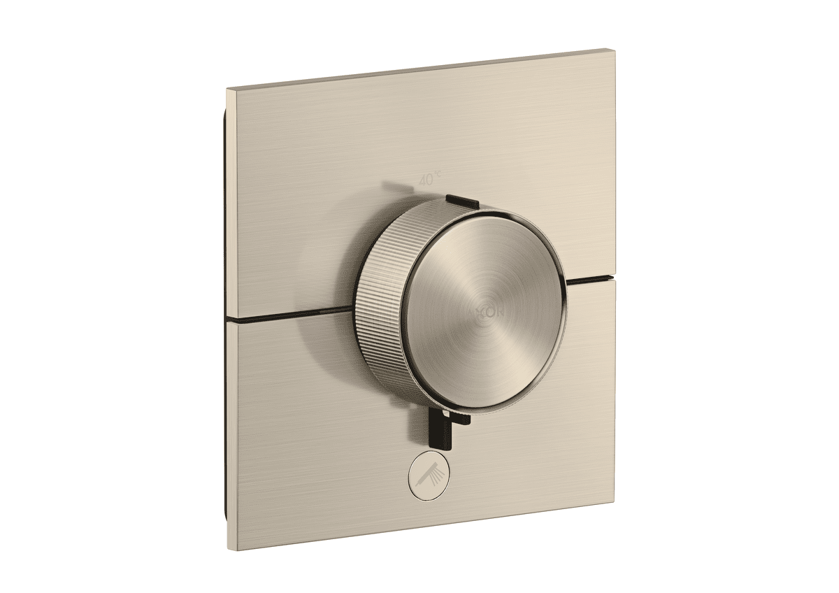 Зображення з  HANSGROHE AXOR ShowerSelect ID Thermostat HighFlow for concealed installation square for 1 function and additional outlet #36777820 - Brushed Nickel