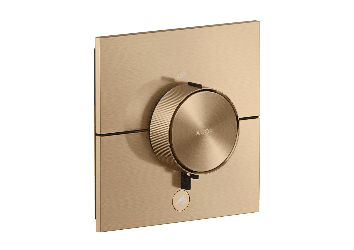 HANSGROHE AXOR ShowerSelect ID Thermostat HighFlow for concealed installation square for 1 function and additional outlet #36777140 - Brushed Bronze resmi