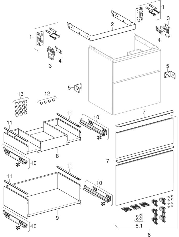 εικόνα του GEBERIT iCon cabinet for washbasin, with two drawers #502.305.JH.1