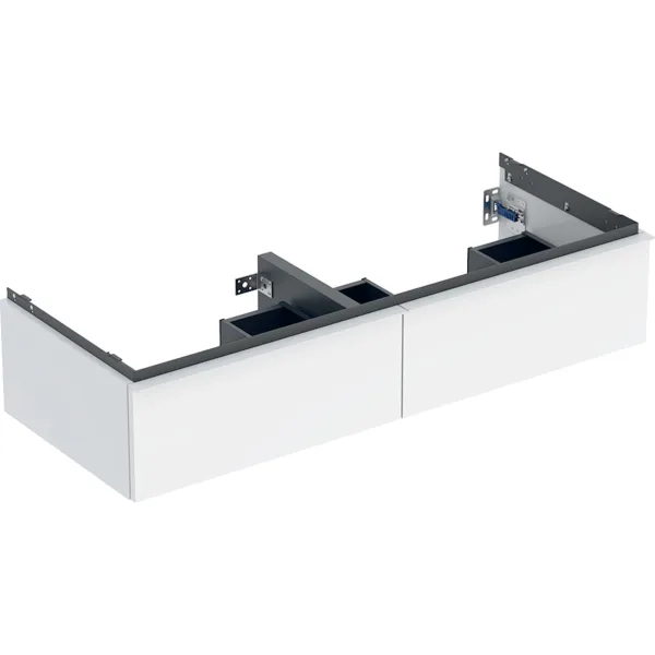 Picture of GEBERIT iCon cabinet for double washbasin, with two drawers Body and front: lava / matt coated Handle: lava / matt powder-coated #502.314.JK.1
