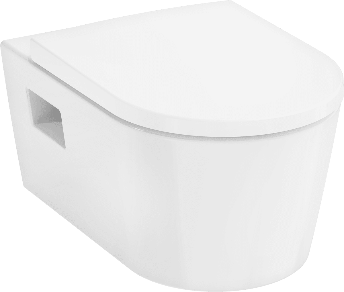 Зображення з  HANSGROHE EluPura Original S Wall hung WC Set 540 AquaChannel Flush with WC seat and cover with SoftClose and QuickRelease #60288450 - White