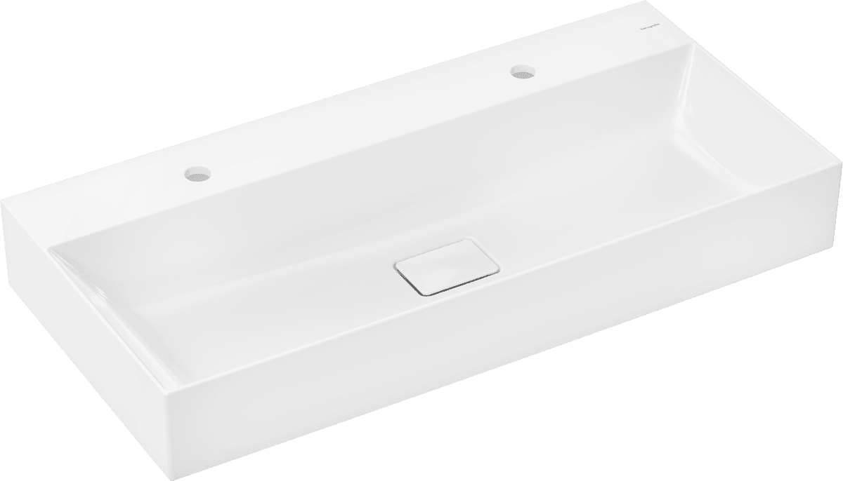 Зображення з  HANSGROHE Xevolos E Countertop basin ground 1000/480 with 2 tap holes without overflow, SmartClean #61111450 - White