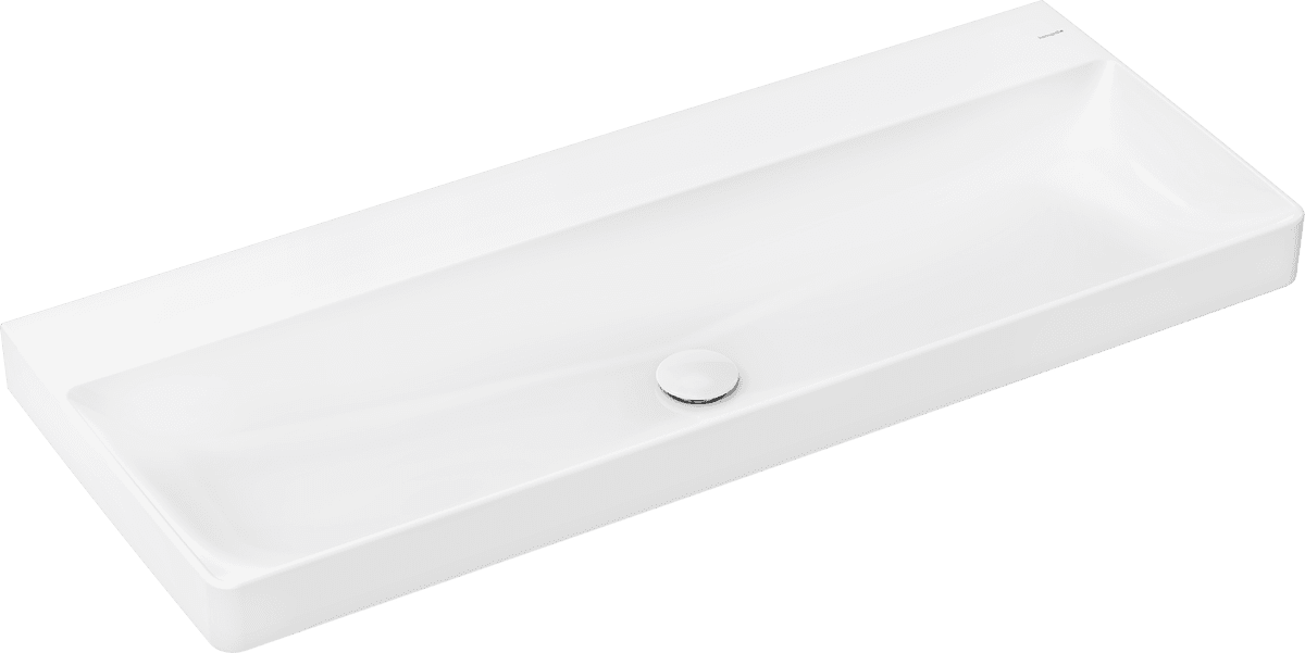 Picture of HANSGROHE Xelu Q Countertop basin ground 1200/480 without tap hole and overflow, SmartClean #61045450 - White