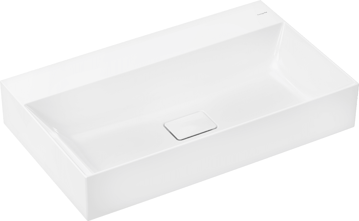 HANSGROHE Xevolos E Countertop basin ground 800/480 without tap hole and overflow, SmartClean #61099450 - White resmi
