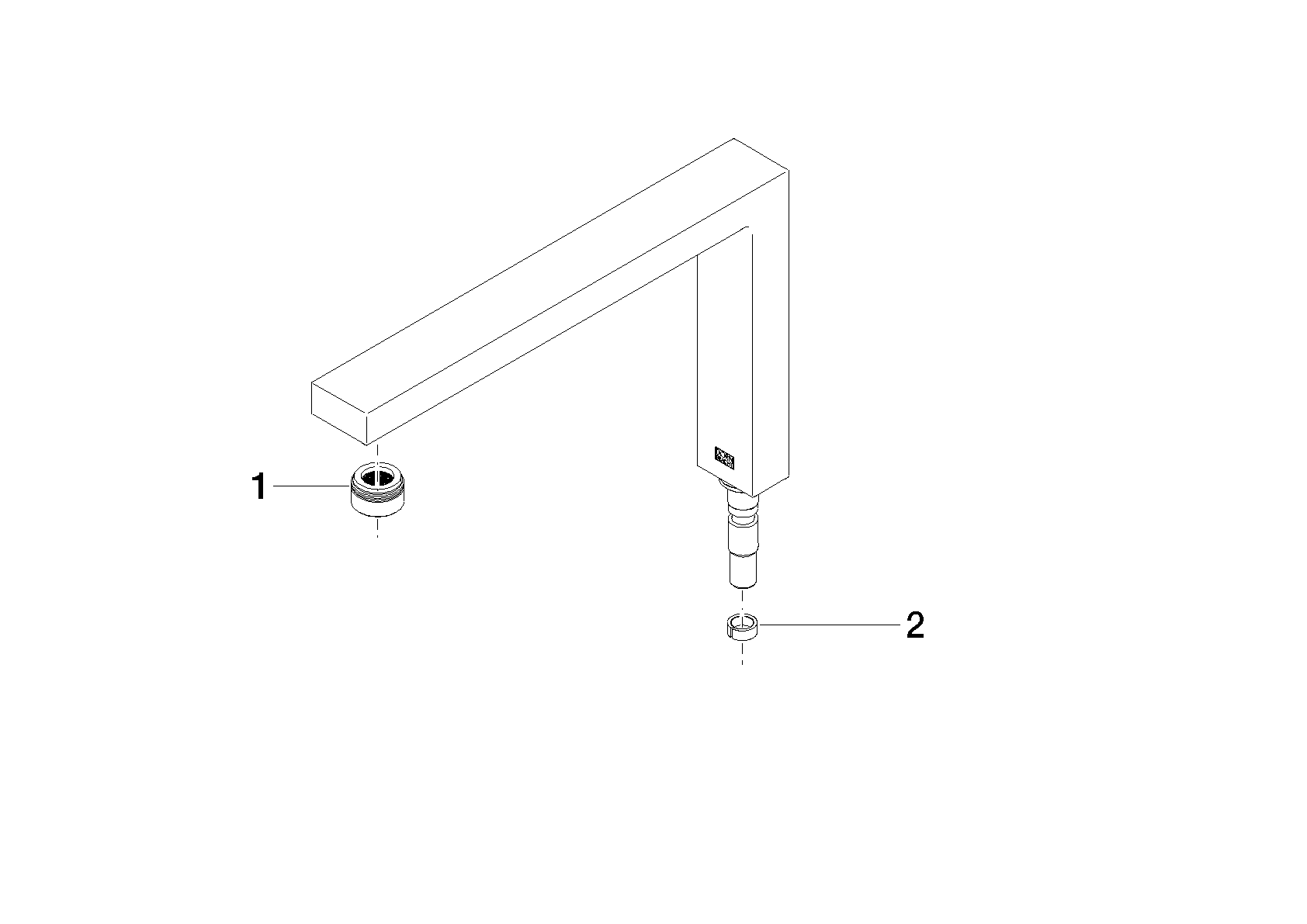 DORNBRACHT Auslauf 272 x 171 x 36 mm, 8 l/min. - Platin gebürstet #90110618904-06