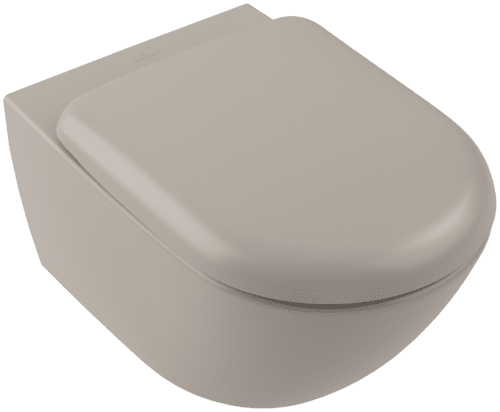 Picture of VILLEROY BOCH Antao Washdown toilet, rimless, wall-mounted, with TwistFlush, Almond CeramicPlus #4674T0AM
