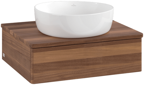 Obrázek VILLEROY BOCH Toaletní skříňka Antao, 1 zásuvka, 600 x 190 x 500 mm, přední strana bez konstrukce, Teplý ořech / Teplý ořech #K07012HM