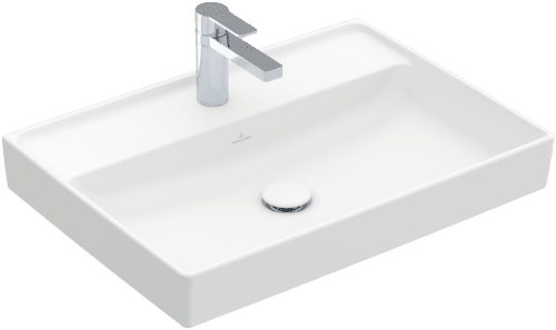 VILLEROY BOCH Collaro Washbasin, 650 x 470 x 160 mm, Stone White CeramicPlus, without overflow #4A3366RW resmi