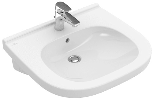 Picture of VILLEROY BOCH ViCare Washbasin ViCare, 600 x 550 x 195 mm, White Alpin AntiBac CeramicPlus, without overflow #411961T2