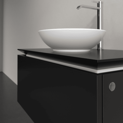 Bild von VILLEROY BOCH Legato Waschbeckenunterschrank, 1 Auszug, 800 x 380 x 500 mm, Black Matt Lacquer / Black Matt Lacquer #B56900PD
