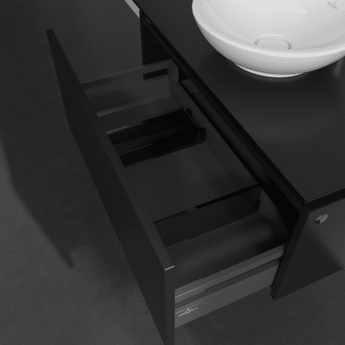 Bild von VILLEROY BOCH Legato Waschbeckenunterschrank, 1 Auszug, 800 x 380 x 500 mm, Black Matt Lacquer / Black Matt Lacquer #B56900PD