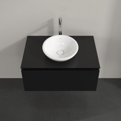 Bild von VILLEROY BOCH Legato Waschbeckenunterschrank, 1 Auszug, 800 x 380 x 500 mm, Black Matt Lacquer / Black Matt Lacquer #B56900PD