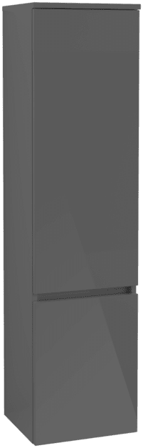 Obrázek VILLEROY BOCH Vysoká skříň Legato, 2 dveře, 400 x 1550 x 350 mm, lesklá šedá / lesklá šedá #B73001FP