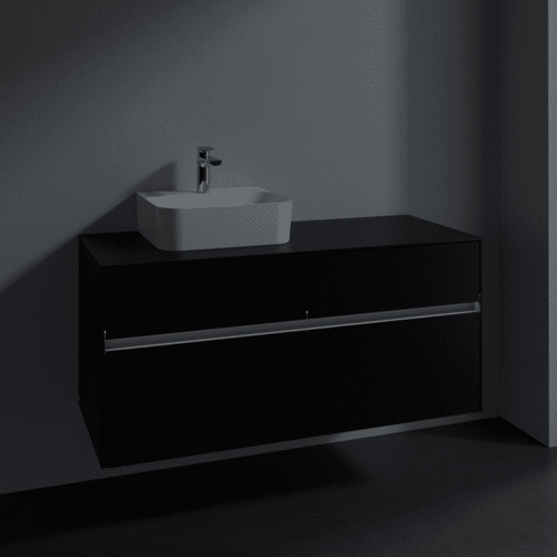 Bild von VILLEROY BOCH Collaro Waschbeckenunterschrank, mit Beleuchtung, 4 Auszüge, 1200 x 548 x 500 mm, Volcano Black / Volcano Black #C098B0VL
