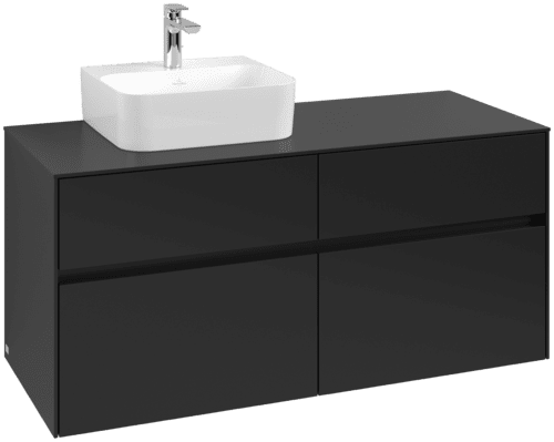 Obrázek VILLEROY BOCH Toaletní skříňka Collaro, s osvětlením, 4 výsuvy, 1200 x 548 x 500 mm, Volcano Black / Volcano Black #C098B0VL