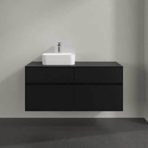 Bild von VILLEROY BOCH Collaro Waschbeckenunterschrank, mit Beleuchtung, 4 Auszüge, 1200 x 548 x 500 mm, Volcano Black / Volcano Black #C098B0VL