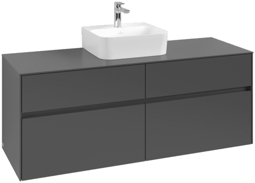Obrázek VILLEROY BOCH Toaletní skříňka Collaro, 4 výsuvy, 1400 x 548 x 500 mm, grafitová / grafitová #C10000VR