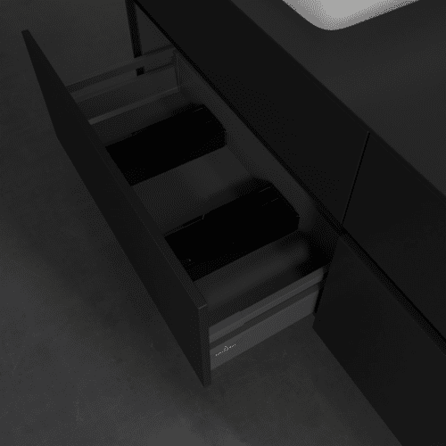Bild von VILLEROY BOCH Collaro Waschbeckenunterschrank, mit Beleuchtung, 4 Auszüge, 1600 x 548 x 500 mm, Volcano Black / Volcano Black #C123B0VL