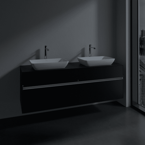 Bild von VILLEROY BOCH Collaro Waschbeckenunterschrank, mit Beleuchtung, 4 Auszüge, 1600 x 548 x 500 mm, Volcano Black / Volcano Black #C123B0VL