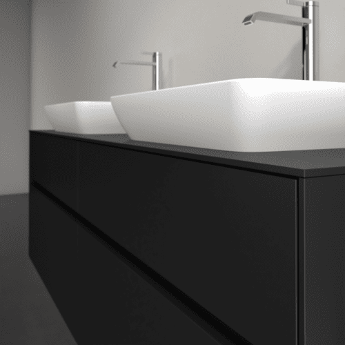 Bild von VILLEROY BOCH Collaro Waschbeckenunterschrank, mit Beleuchtung, 4 Auszüge, 1600 x 548 x 500 mm, Volcano Black / Volcano Black #C123B0VL