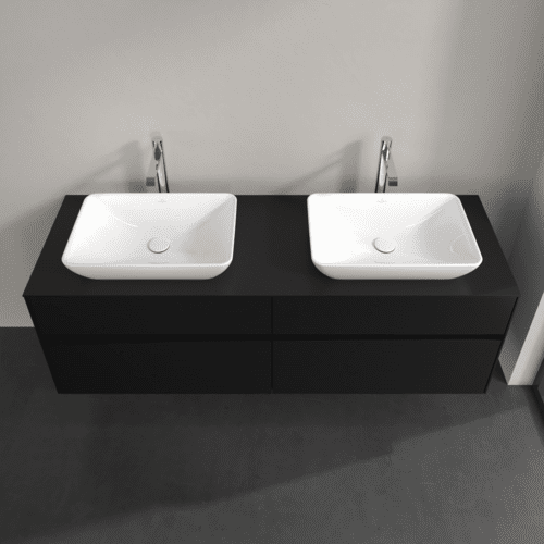 Bild von VILLEROY BOCH Collaro Waschbeckenunterschrank, mit Beleuchtung, 4 Auszüge, 1600 x 548 x 500 mm, Volcano Black / Volcano Black #C123B0VL