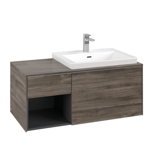 Picture of VILLEROY BOCH Subway 3.0 Vanity unit, 2 pull-out compartments, 1001 x 423 x 516 mm, Stone Oak / Stone Oak #C57100RK