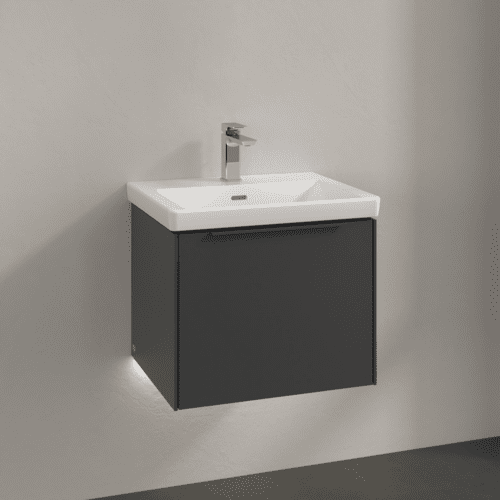 Bild von VILLEROY BOCH Subway 3.0 Waschbeckenunterschrank, mit Beleuchtung, 1 Auszug, 523 x 429 x 448 mm, Graphite #C579L2VR