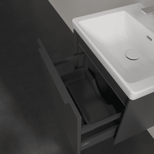 Bild von VILLEROY BOCH Subway 3.0 Waschbeckenunterschrank, mit Beleuchtung, 1 Auszug, 523 x 429 x 448 mm, Graphite #C579L2VR