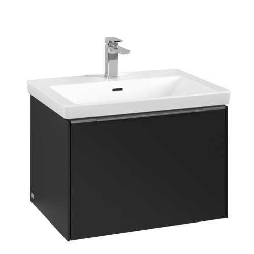 VILLEROY BOCH Subway 3.0 Vanity unit, with lighting, 1 pull-out compartment, 622 x 429 x 478 mm, Volcano Black #C575L0VL resmi