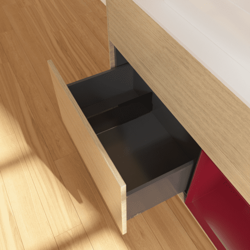 VILLEROY BOCH Finion Waschbeckenunterschrank, mit Beleuchtung, 2 Auszüge, 1000 x 603 x 501 mm, Oak Veneer / Peony Matt Lacquer / Glass White Matt #F371HBPC, Bild 7