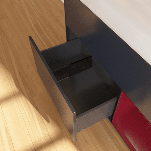 VILLEROY BOCH Finion Waschbeckenunterschrank, mit Beleuchtung, 2 Auszüge, 1000 x 603 x 501 mm, Midnight Blue Matt Lacquer / Peony Matt Lacquer / Glass White Matt #F371HBHG, Bild 7