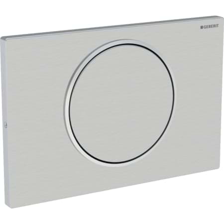 Picture of GEBERIT Sigma10 flush plate for stop-and-go flush, screwable Plate and button: brushed, easy-to-clean coated Design ring: polished #115.787.SN.5