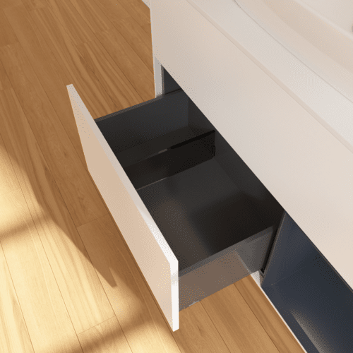 VILLEROY BOCH Finion Waschbeckenunterschrank, mit Beleuchtung, 2 Auszüge, 1000 x 603 x 501 mm, White Matt Lacquer / Midnight Blue Matt Lacquer / Glass White Matt #F781HGMT, Bild 7