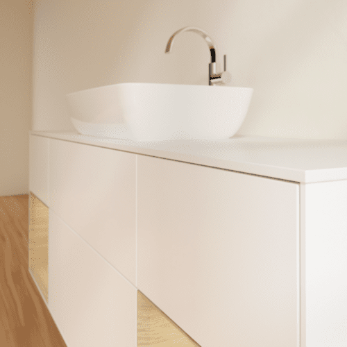 Bild von VILLEROY BOCH Finion Waschbeckenunterschrank, mit Beleuchtung, 4 Auszüge, 1600 x 603 x 501 mm, White Matt Lacquer / Oak Veneer / Glass White Matt #F861PCMT
