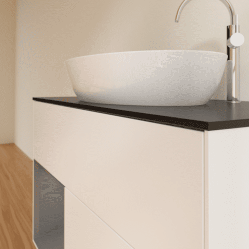 Bild von VILLEROY BOCH Finion Waschbeckenunterschrank, mit Beleuchtung, 2 Auszüge, 1000 x 603 x 501 mm, White Matt Lacquer / Anthracite Matt Lacquer / Glass Black Matt #F892GKMT