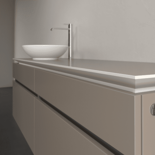 Bild von VILLEROY BOCH Legato Waschbeckenunterschrank, mit Beleuchtung, 4 Auszüge, 1600 x 550 x 500 mm, Truffle Grey / Truffle Grey #B596L0VG