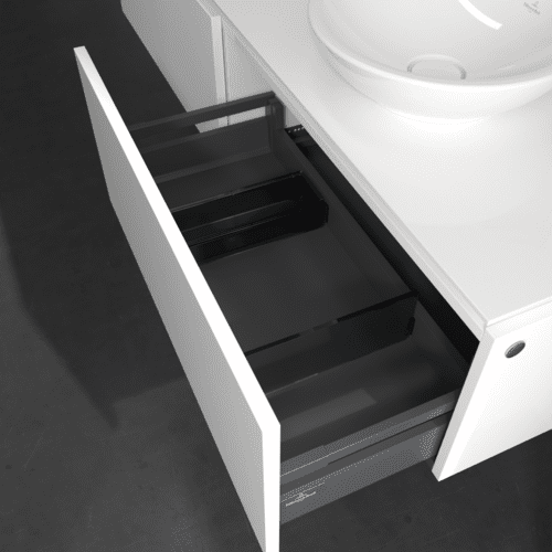 Bild von VILLEROY BOCH Legato Waschbeckenunterschrank, 2 Auszüge, 1600 x 380 x 500 mm, Glossy White / Glossy White #B59700DH