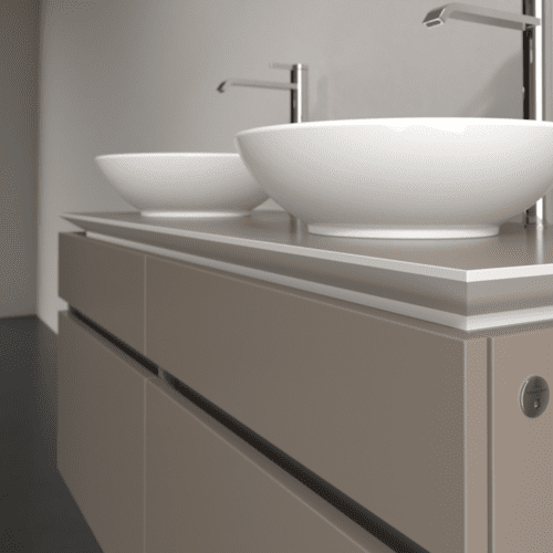 Bild von VILLEROY BOCH Legato Waschbeckenunterschrank, mit Beleuchtung, 4 Auszüge, 1200 x 550 x 500 mm, Truffle Grey / Truffle Grey #B584L0VG
