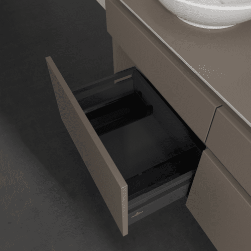 Bild von VILLEROY BOCH Legato Waschbeckenunterschrank, mit Beleuchtung, 4 Auszüge, 1200 x 550 x 500 mm, Truffle Grey / Truffle Grey #B584L0VG