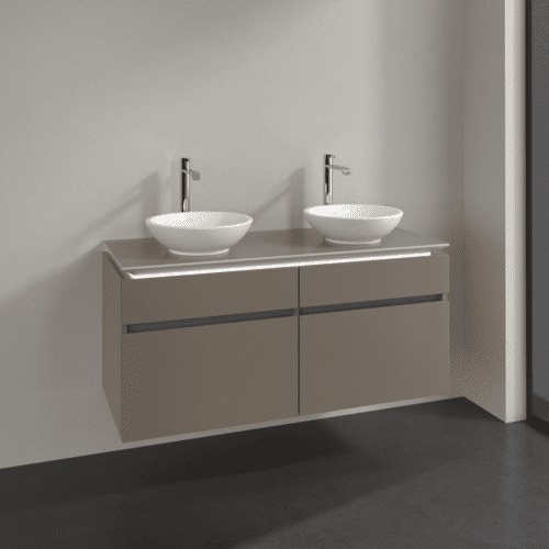 Bild von VILLEROY BOCH Legato Waschbeckenunterschrank, mit Beleuchtung, 4 Auszüge, 1200 x 550 x 500 mm, Truffle Grey / Truffle Grey #B584L0VG