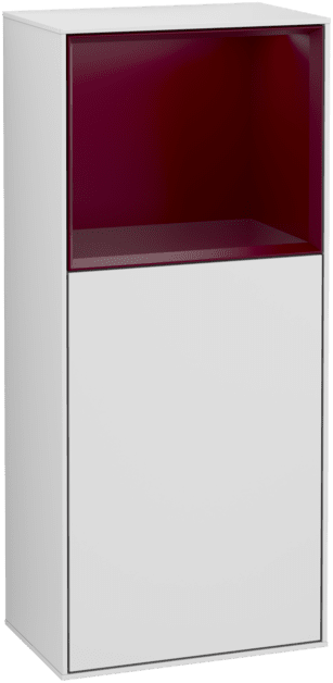 Bild von VILLEROY BOCH Finion Seitenschrank, mit Beleuchtung, 1 Tür, 418 x 936 x 270 mm, White Matt Lacquer / Peony Matt Lacquer #G500HBMT