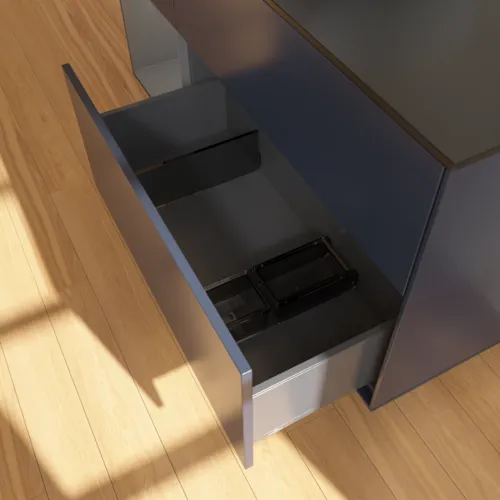 VILLEROY BOCH Finion Waschbeckenunterschrank, mit Beleuchtung, 3 Auszüge, 1200 x 603 x 501 mm, Midnight Blue Matt Lacquer / Anthracite Matt Lacquer / Glass Black Matt #G822GKHG, Bild 6