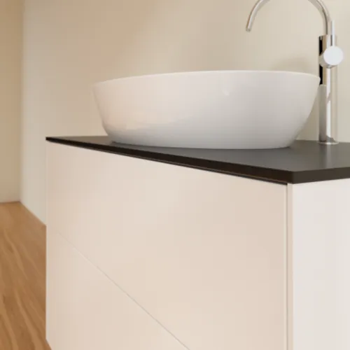 Bild von VILLEROY BOCH Finion Waschbeckenunterschrank, mit Beleuchtung, 2 Auszüge, 1000 x 603 x 501 mm, White Matt Lacquer / Glass Black Matt #G88200MT